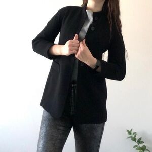 Emanuel Ungaro luxury designer black blazer jacket long business casual academia